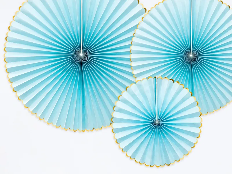 Light Blue with Gold Rosettes Backdrop Set