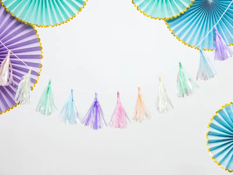 Light Blue with Gold Rosettes Backdrop Set