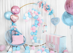 Light Blue with Gold Rosettes Backdrop Set