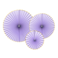 Lilac with Gold Trim Rosette Decoration - 3pcs