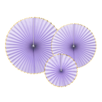 Lilac with Gold Trim Rosette Decoration - 3pcs