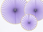 Lilac with Gold Trim Rosette Decoration - 3pcs