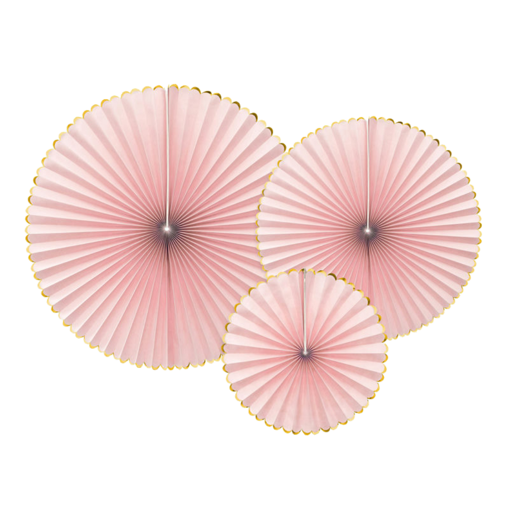 Blush Gold Edged Rosettes Backdrop Set