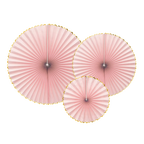 Blush Gold Edged Rosettes Backdrop Set