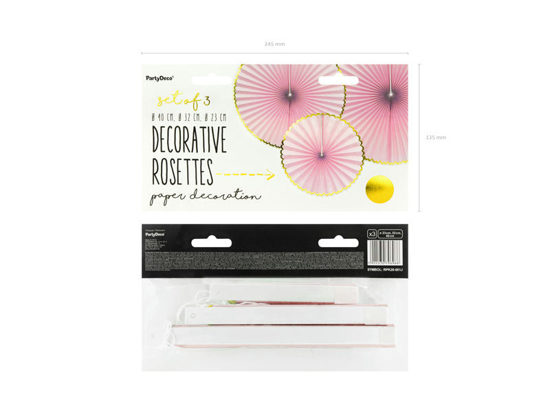 Blush Gold Edged Rosettes Backdrop Set