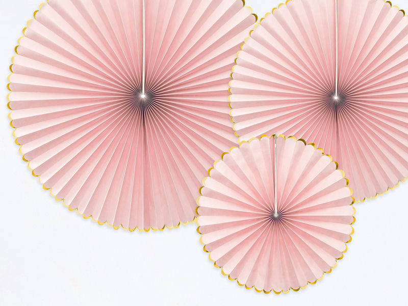 Blush Gold Edged Rosettes Backdrop Set