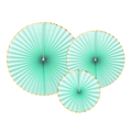Mint Gold Edged Rosettes Backdrop Set