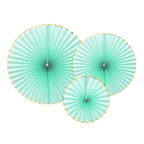 Mint Gold Edged Rosettes Backdrop Set