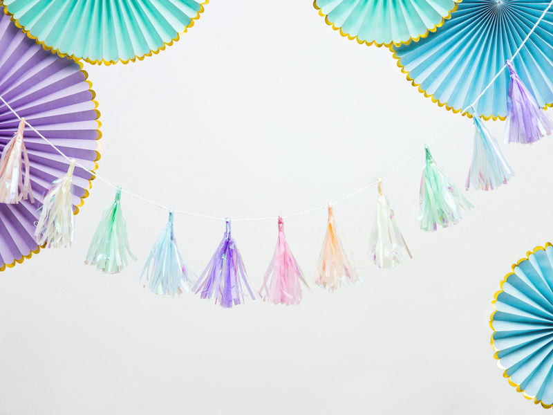 Mint Gold Edged Rosettes Backdrop Set