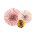 Pink Rosette Decoration - 3pcs