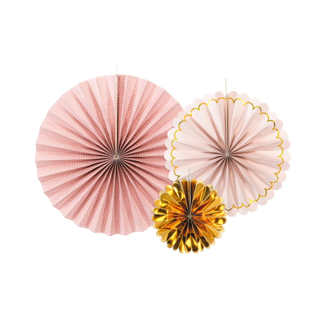 Pink Rosette Decoration - 3pcs