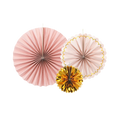 Pink and Gold Rosettes Backdrop Set
