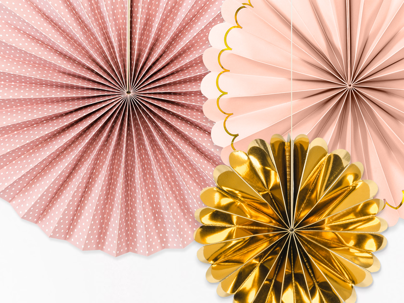 Pink Rosette Decoration - 3pcs