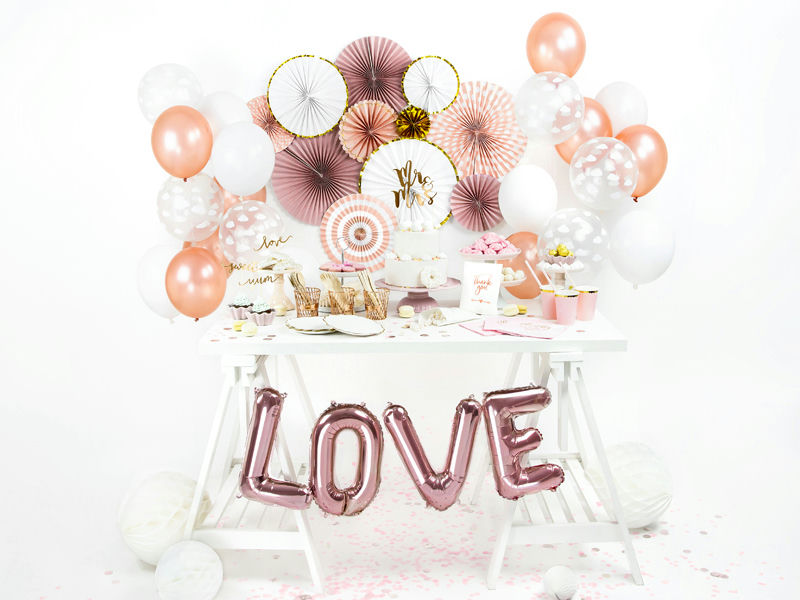Pink and Gold Rosettes Backdrop Set