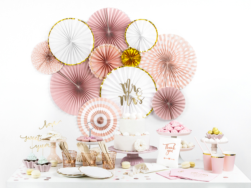 Pink Rosette Decoration - 3pcs