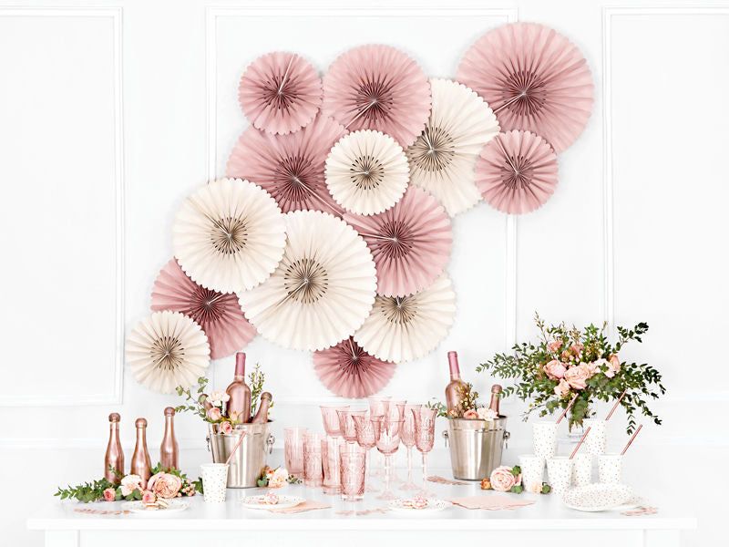 Beige Rosettes Backdrop Set