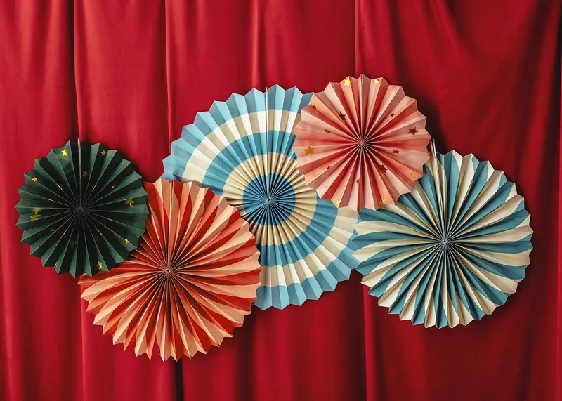 Multicolor Circus Theme Rosette Hanging Decorations