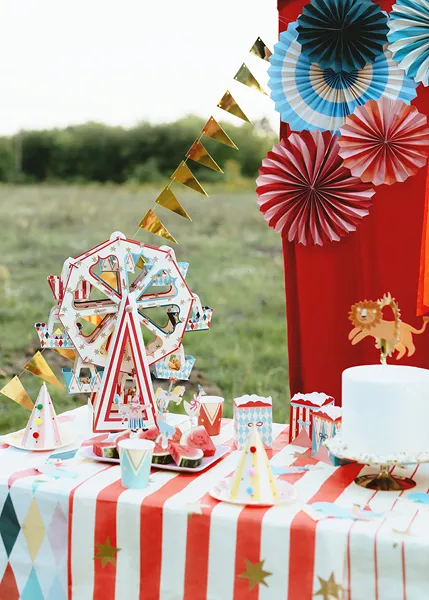 Multicolor Circus Theme Rosette Hanging Decorations