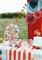 Multicolor Circus Theme Rosette Hanging Decorations