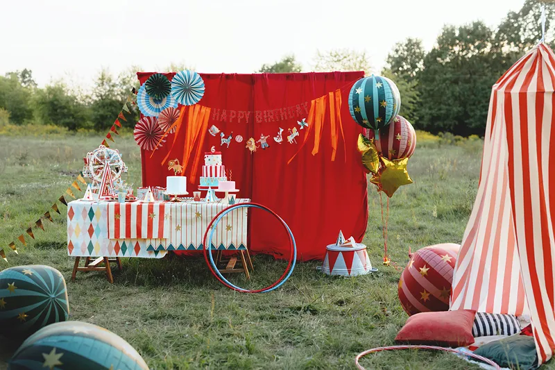 Multicolor Circus Theme Rosette Hanging Decorations