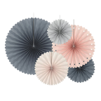 Black, Pink and Cream Rosettes Backdrop Set