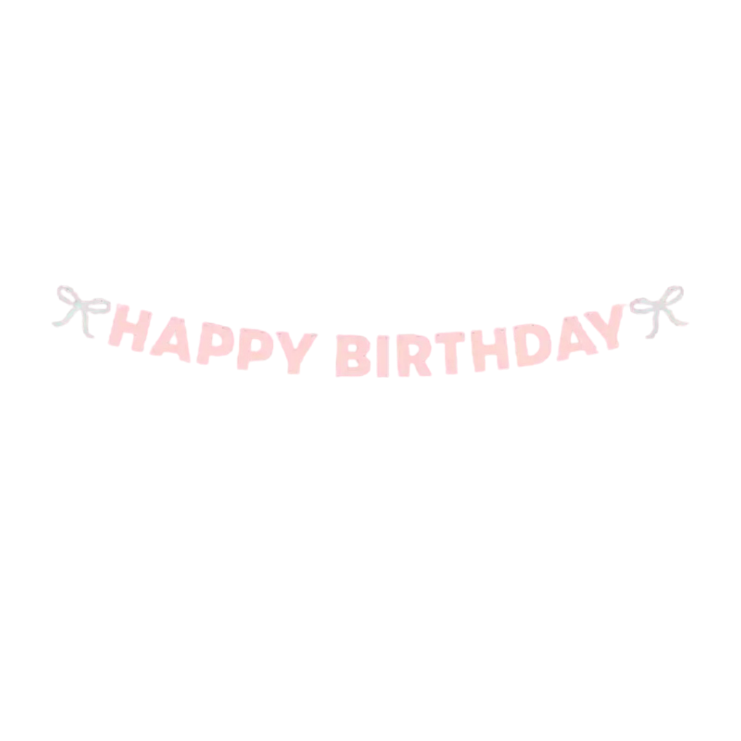 Pink Glitter Happy Birthday Iridescent Foil Banner
