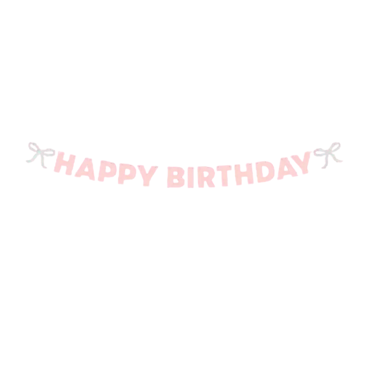 Pink Glitter Happy Birthday Iridescent Foil Banner