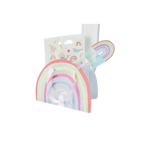 Pastel rainbow gift bags with handles for kids birthday from Parte Haus party supply store in Bethesda Maryland