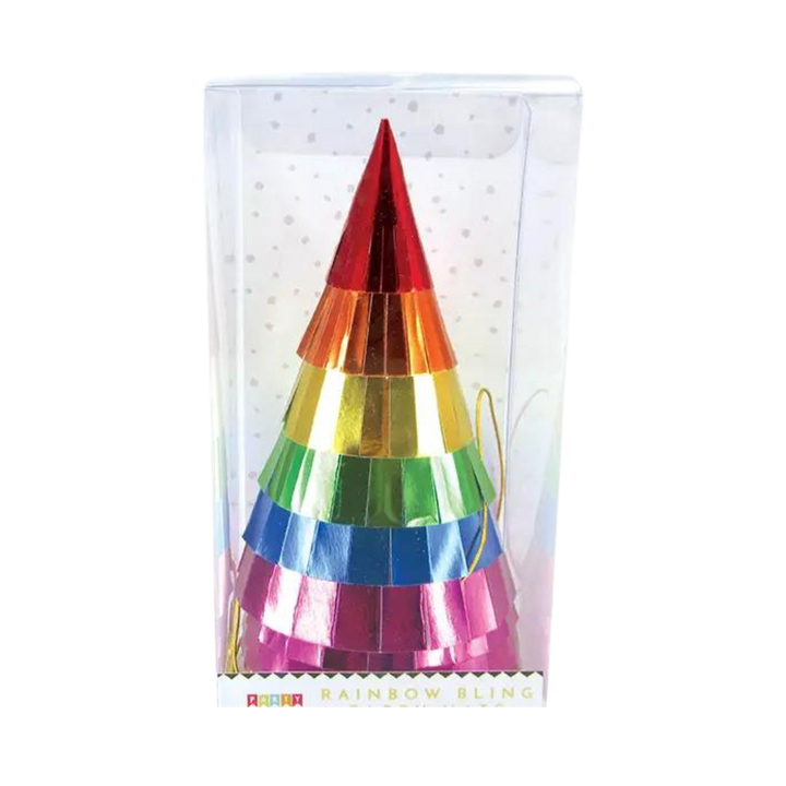 Rainbow Party Hats - 6pk
