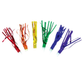 Rainbow color metallic whistles for birthday celebration from Parte Haus party supply store in Bethesda Maryland