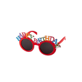 Red Happy Birthday sunglasses with colorful letters birthday theme from Parte Haus party supply store in Bethesda MD