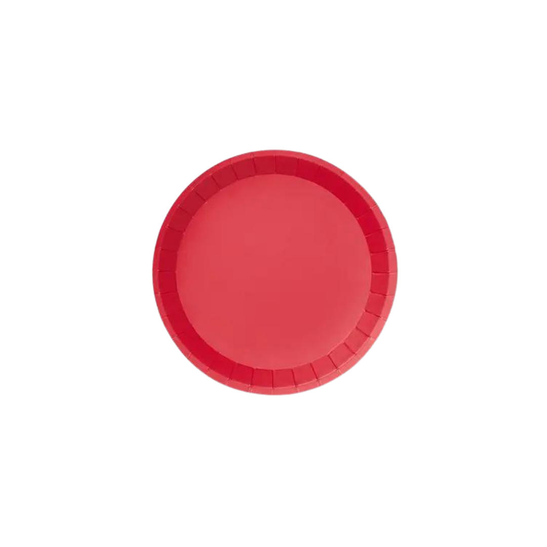 Red small paper plate round shape for birthday from Parte Haus party supply store in Bethesda Maryland