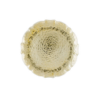gold round decorative plate with textured surface for celebrations from Parte Haus party supply store in Bethesda Maryland