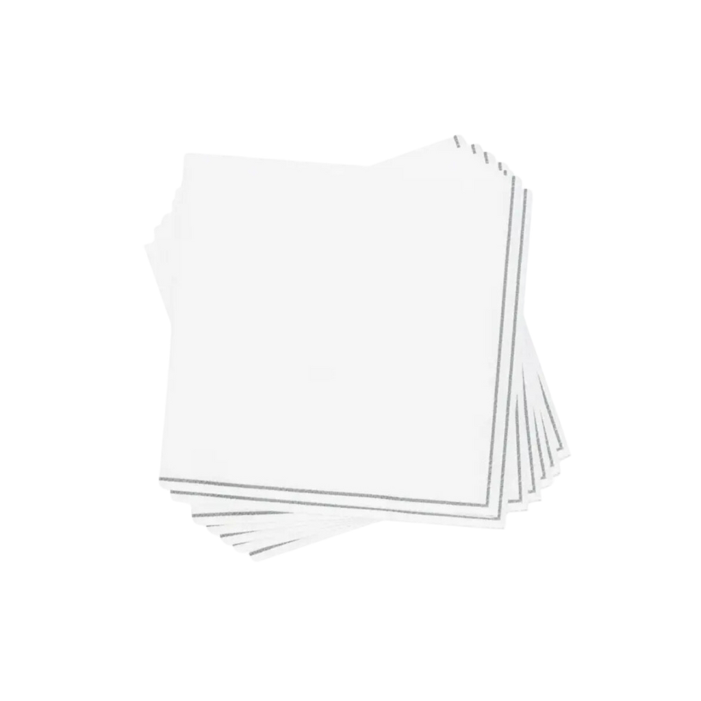 White paper napkins stacked for birthday event from Parte Haus party supply store in Bethesda Maryland
