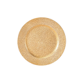 Gold sequin plate round charger for celebration from Parte Haus party supply store in Bethesda Maryland