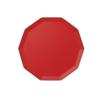 Red octagon plate with glossy finish tableware for birthdays from Parte Haus party supply store in Bethesda MD