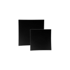 Black square plates with a modern design for birthday event from Parte Haus party supply store in Bethesda MD.