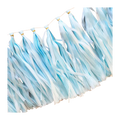 Blue and white tassel garland for birthday from Parte Haus party supply store in Bethesda MD