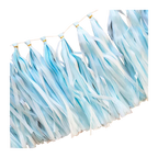 Blue and white tassel garland for birthday from Parte Haus party supply store in Bethesda MD