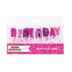Pink and purple birthday girl glitter candles for birthday theme from Parte Haus party supply store in Bethesda MD