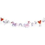 Pastel unicorn and rainbow paper banner unicorn birthday decor from Parte Haus party supply store in Bethesda MD