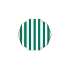 Green and white striped octagon plate with gold edge birthday from Parte Haus party supply store in Bethesda MD
