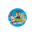 Blue Paw Patrol plate with cartoon dogs for kids birthday from Parte Haus party supply store in Bethesda Maryland