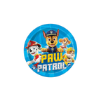 Blue Paw Patrol plate with cartoon dogs for kids birthday from Parte Haus party supply store in Bethesda Maryland