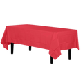 Red tablecloth rectangular plastic table cover birthday from Parte Haus party supply store in Bethesda Maryland