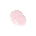 Blush pink plates with gold rim tableware for birthday or baby shower from Parte Haus party supply store in Bethesda MD