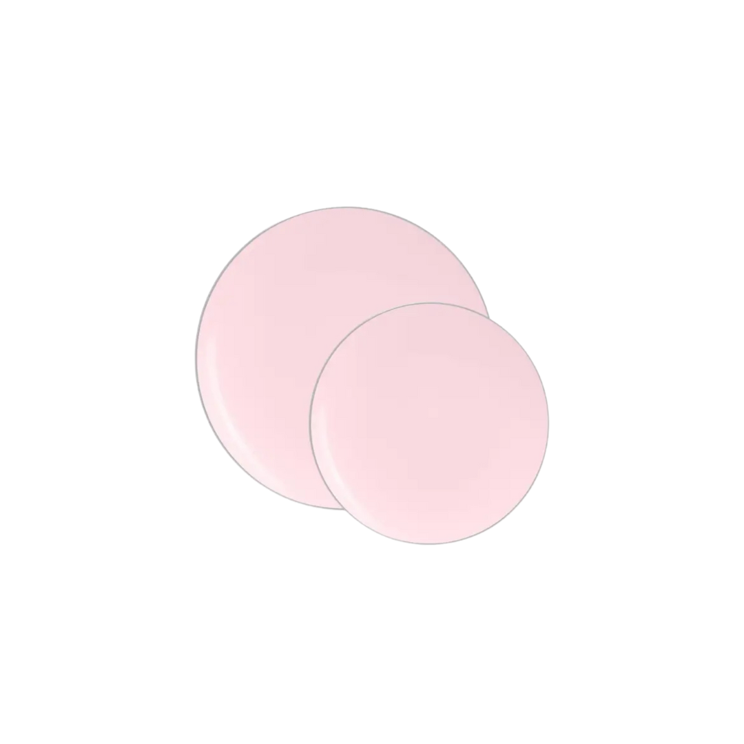 Light pink round plates set for birthday from Parte Haus party supply store in Bethesda Maryland