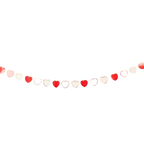 Red pink and white heart garland with cutout hearts for Valentine’s Day from Parte Haus party supply store in Bethesda MD