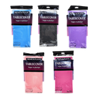 Blue black purple pink light pink plastic tablecovers rectangle shape classic event decor from Parte Haus party supply store in Bethesda Maryland