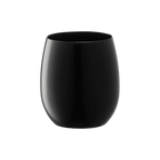 Black plastic tumbler modern round cup for celebrations from Parte Haus party supply store in Bethesda Maryland